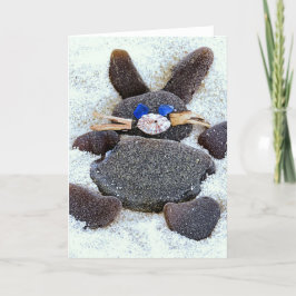 Cartão De Festividades Happy Easter Sea glass Bunny