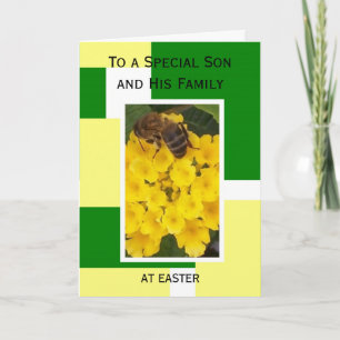 Cartão De Festividades Happy Easter Son And Daughter-in-Law Card Bee
