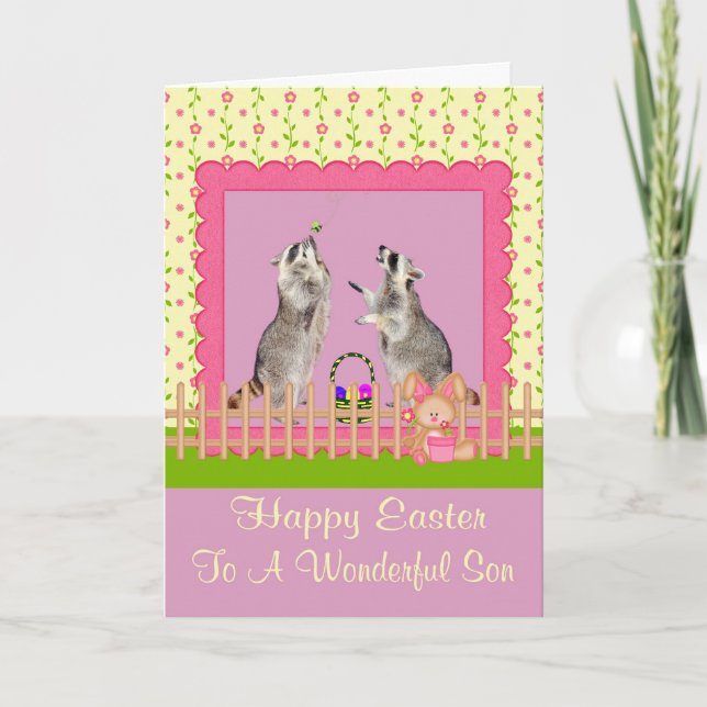 Cartão De Festividades Happy Easter To Son Greeting Card (Frente)