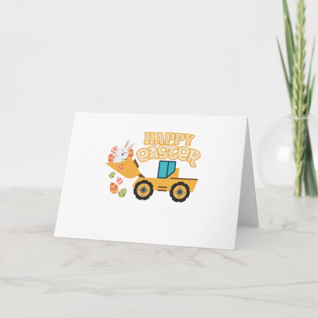 Cartão De Festividades Happy Easter Tractor Gift Boys Kids (Frente)