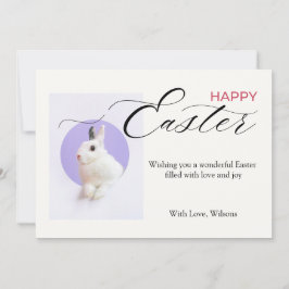 Cartão De Festividades Happy Easter with a Cute Bunny