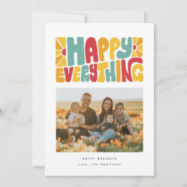 Cartão De Festividades Happy Everything Retro Bubble Letters Photo Card