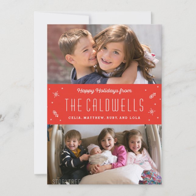 Cartão De Festividades Happy Family Holiday Photo Card (Frente)