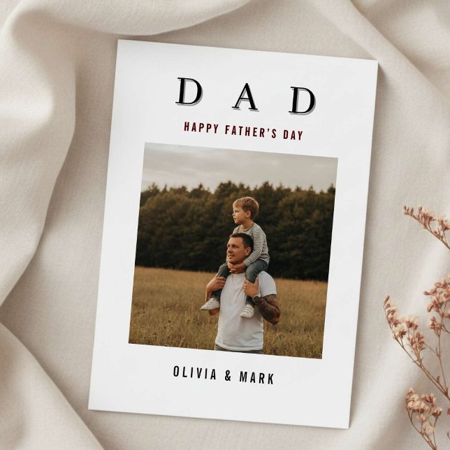 Cartão De Festividades Happy Father’s Day Custom Photo Collage Modern  (Criador carregado)