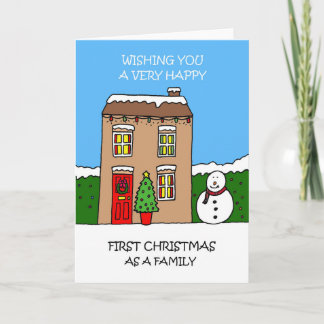 Cartão De Festividades Happy First Christmas as a Family