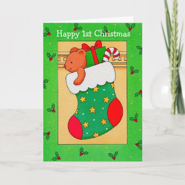 Cartão De Festividades Happy First Christmas - Greeting Card (Frente)