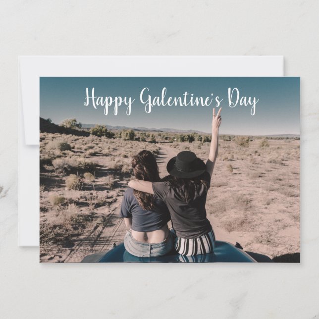 Cartão De Festividades Happy Galentines Day Best Friends Photo Valentine (Frente)
