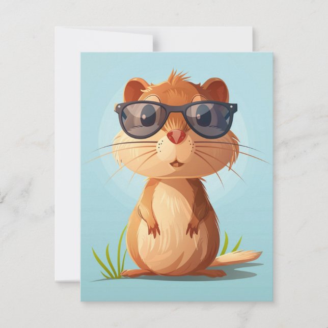 Cartão De Festividades Happy Groundhog Day Cute Colorful Woodchuck  (Frente)