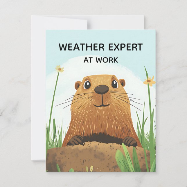 Cartão De Festividades Happy Groundhog Day Cute Colorful Woodchuck  (Frente)