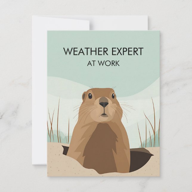 Cartão De Festividades Happy Groundhog Day Cute Colorful Woodchuck  (Frente)