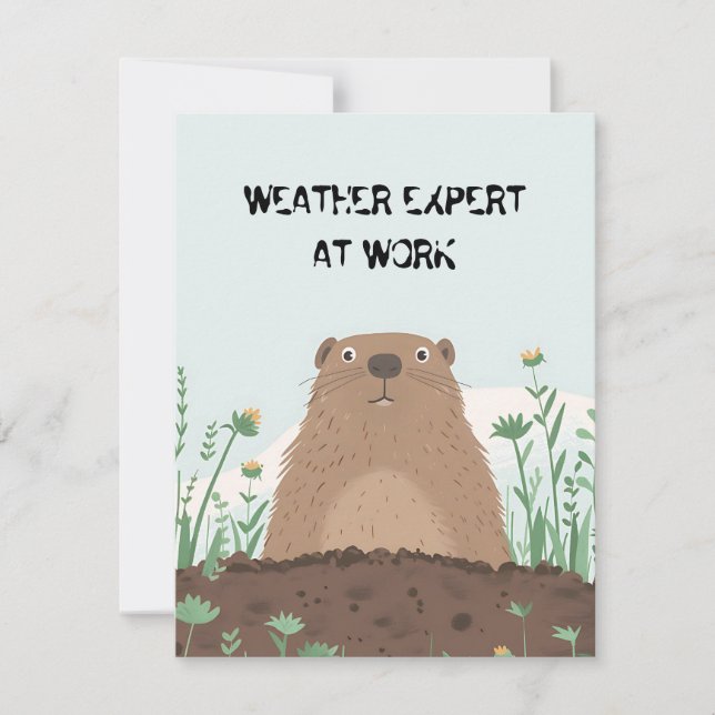Cartão De Festividades Happy Groundhog Day Cute Colorful Woodchuck (Frente)