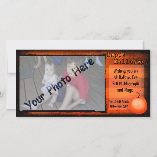 Cartão De Festividades Happy Halloween Photo Card (Frente)