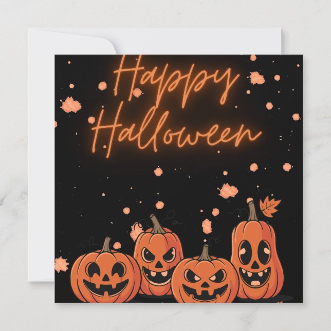 Cartão De Festividades Happy Halloween Postcard (Frente)