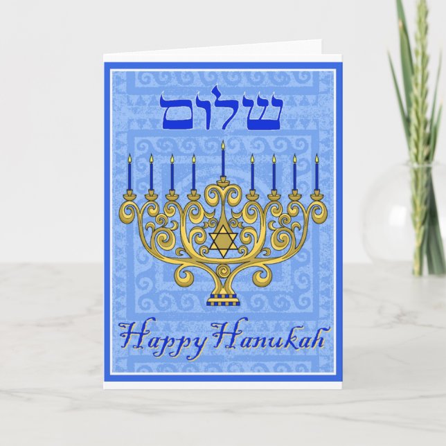 Cartão De Festividades Happy Hanukah (Frente)