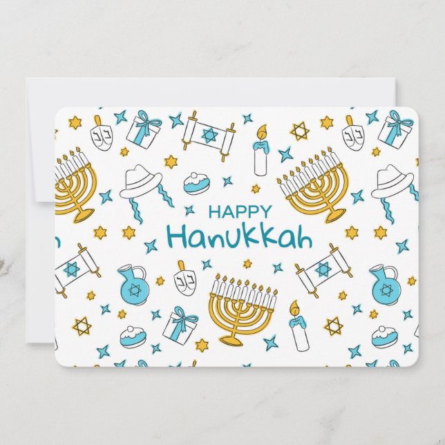 Cartão De Festividades Happy Hanukkah (Frente)
