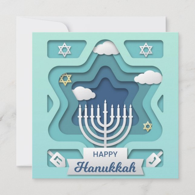 Cartão De Festividades Happy Hanukkah (Frente)