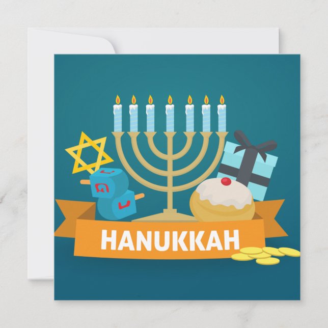 Cartão De Festividades Happy Hanukkah (Frente)