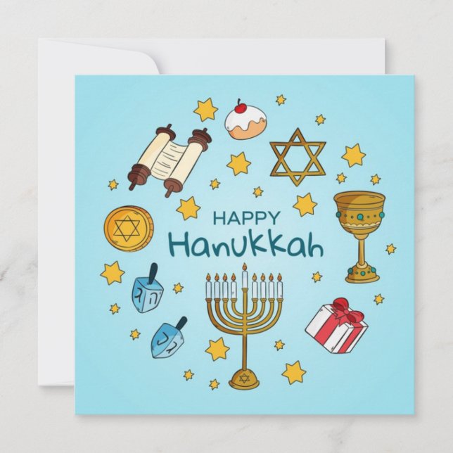 Cartão De Festividades Happy Hanukkah (Frente)