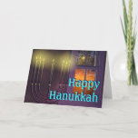 Cartão De Festividades Happy Hanukkah<br><div class="desc">We hope that Hanukkah does bring you a festival of lights! Wishing you eight days of peace and happiness.</div>