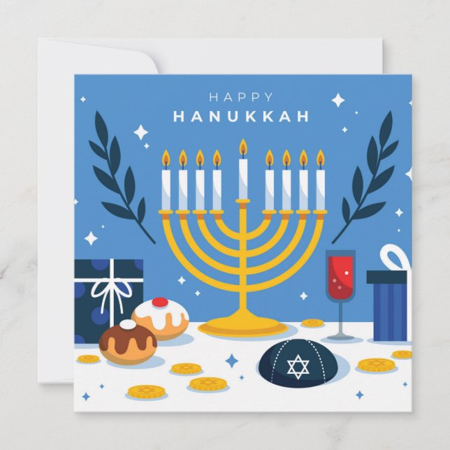 Cartão De Festividades Happy Hanukkah (Frente)