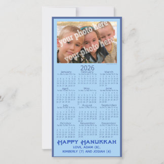 Cartão De Festividades Happy Hanukkah Custom Photo 2026 Calendar Picture