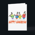 Cartão De Festividades Happy Hanukkah Dancing  Dreidels<br><div class="desc">What a great  Chanukah gift with these dancing dreidels wishing all a Happy Hanukkah.</div>
