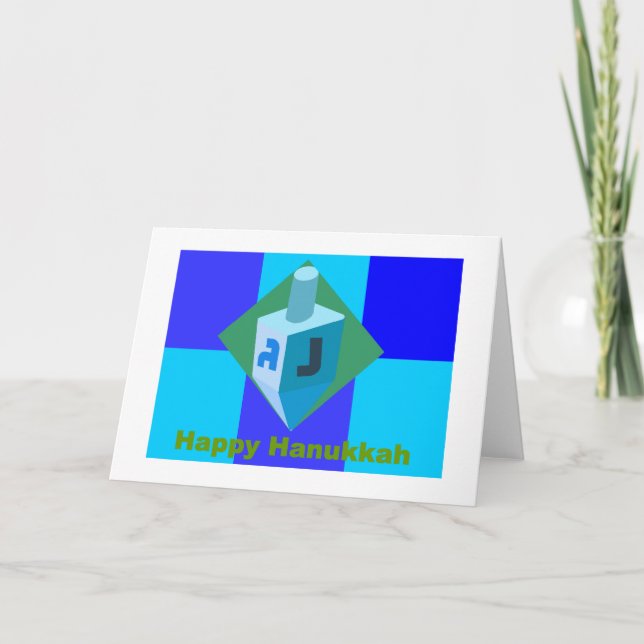 Cartão De Festividades Happy Hanukkah Dreidel Card (Frente)
