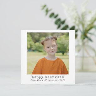 Cartão De Festividades Happy Hanukkah   Foto de texto de máquina de escr