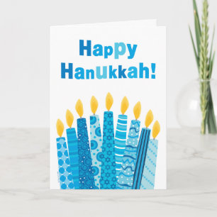Cartão De Festividades Happy Hanukkah Funky Menorah Candles