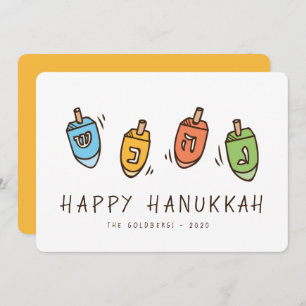Cartão De Festividades Happy Hanukkah Modern Dreidel