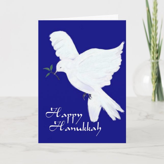 Cartão De Festividades Happy Hanukkah-Peace Dove (Frente)