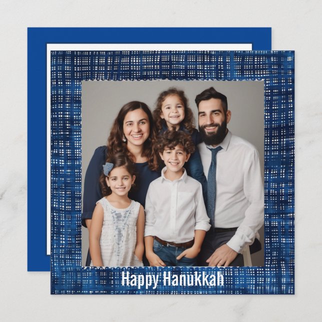 Cartão De Festividades 🕎 Happy Hanukkah, texto personalizado (Frente/Verso)