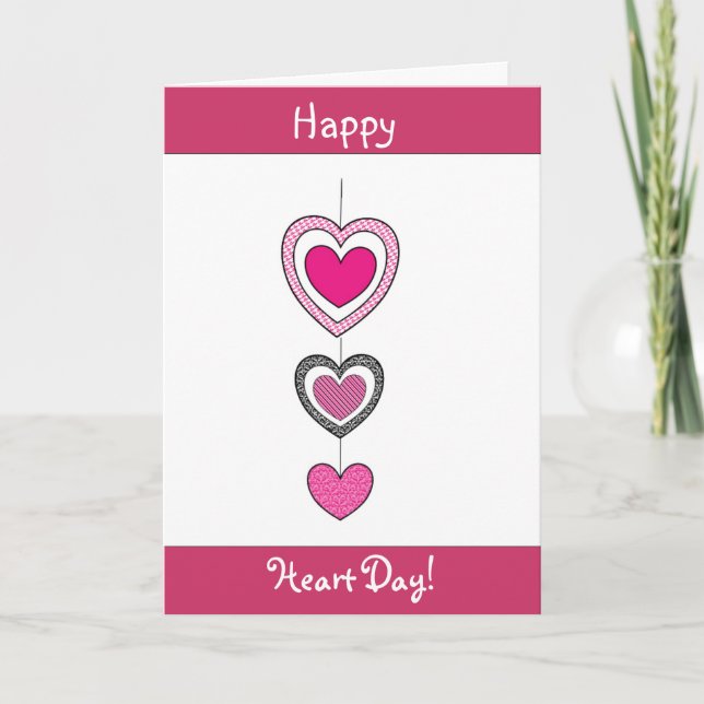 Cartão De Festividades Happy Hearts Valentine's Day Card (Frente)