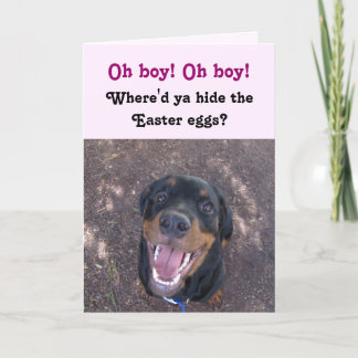 Cartão De Festividades Happy Heidi Rottweiler Easter Card