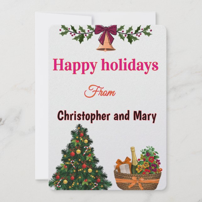 Cartão De Festividades Happy Holiday Humorous Message Flat Holiday Card (Frente)