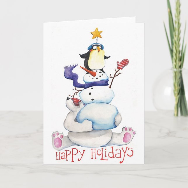 Cartão De Festividades Happy Holidays (Frente)