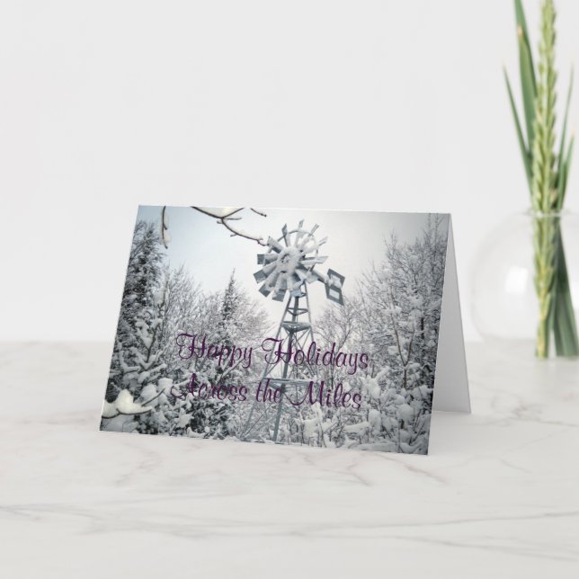 Cartão De Festividades Happy Holidays Across the Miles (Frente)