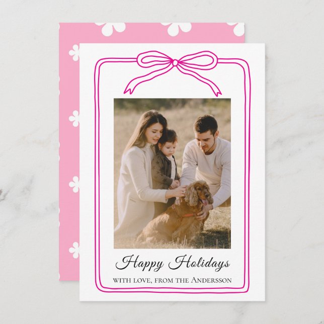 Cartão De Festividades Happy Holidays Arch Photo (Frente/Verso)