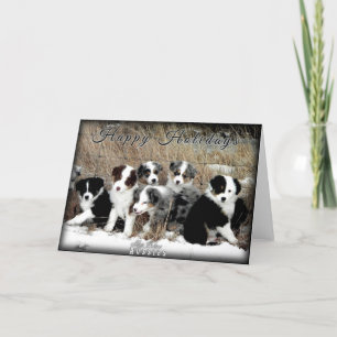 Cartão De Festividades Happy Holidays Australian Shepherd Greeting Card