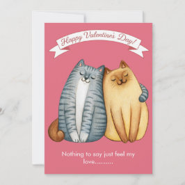 Cartão De Festividades Happy Holidays Cat Valentine's Love Pink