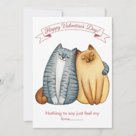 Cartão De Festividades Happy Holidays Cat Valentine's Love White