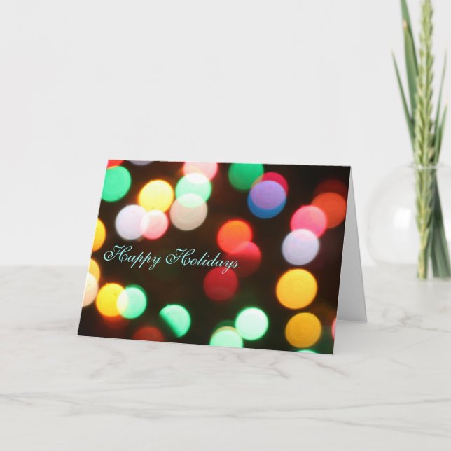Cartão De Festividades Happy Holidays Christmas Lights Greeting Card (Frente)
