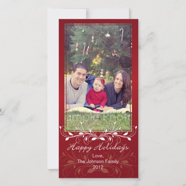 Cartão De Festividades Happy Holidays Christmas Photo Card (Frente)