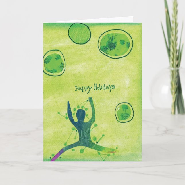 Cartão De Festividades Happy Holidays "Dance of Joy" Greeting Card (Frente)