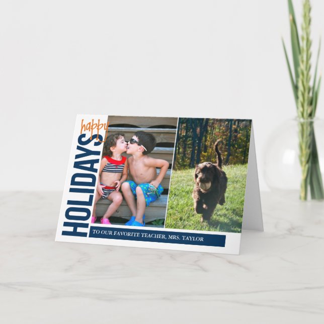 Cartão De Festividades Happy Holidays for you x2 (Frente)