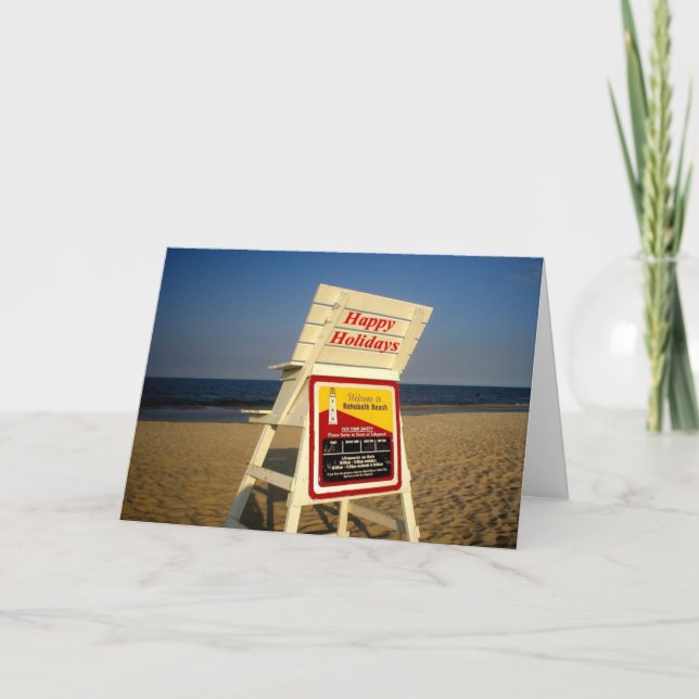 Cartão De Festividades Happy Holidays from the Beach (Frente)
