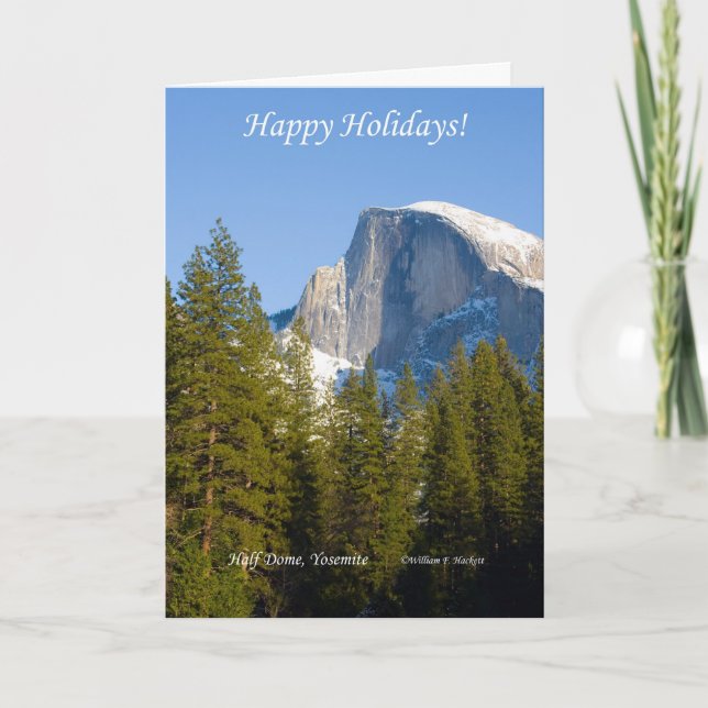 Cartão De Festividades Happy Holidays, Half Dome Yosemite California (Frente)