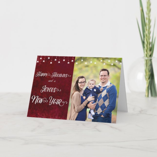 Cartão De Festividades Happy Holidays / Joyous New Year Photo (Frente)