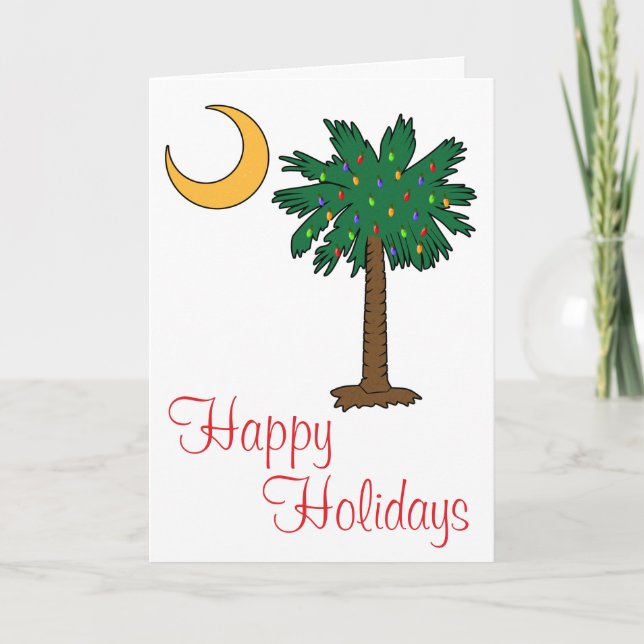 Cartão De Festividades Happy Holidays Palmetto Moon Card (Frente)
