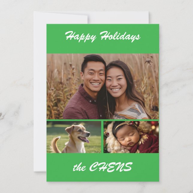 Cartão De Festividades Happy holidays personalized photo card (Frente)